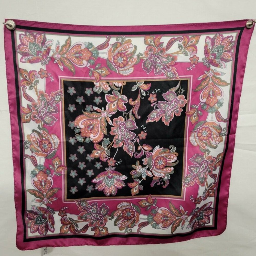 VINTAGE BIJOU BRIGITTE WINE COLORED PAISLEY PRINT LADIES SCARF